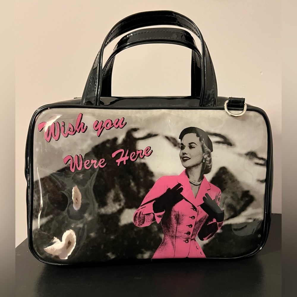 “Wish you Were Here” travel make-up bag